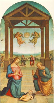 Pietro Perugino Painting - St Augustin Polyptych The Presepio Renaissance Pietro Perugino
